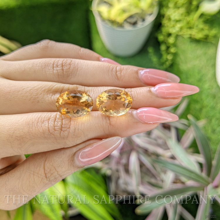 15.87 Ct.Tw. Citrine Pair from Ceylon (Sri Lanka)