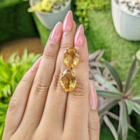 15.88&nbsp;Ct.Tw.Total Carat Weight Citrine Pair from Ceylon (Sri Lanka) Life Style