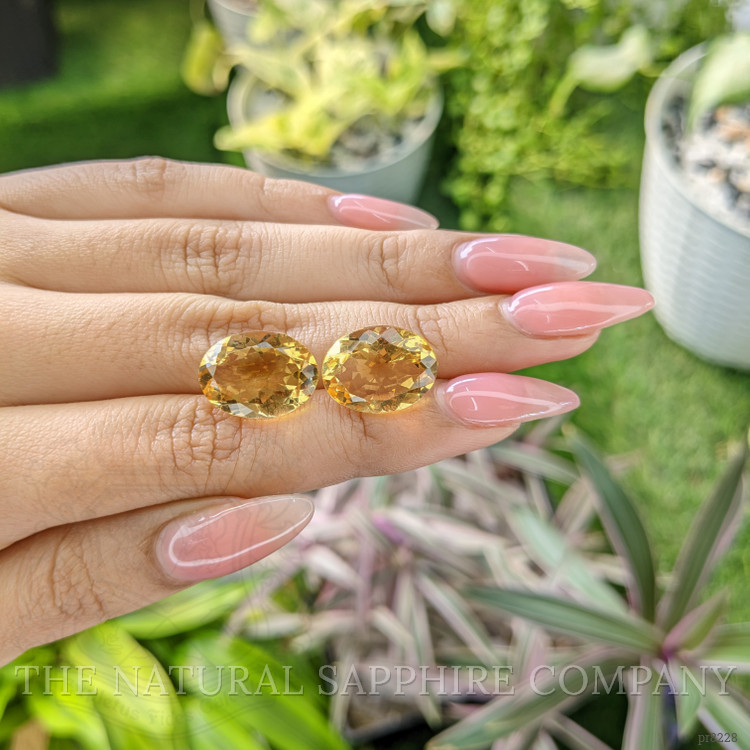 15.88 Ct.Tw. Citrine Pair from Ceylon (Sri Lanka)