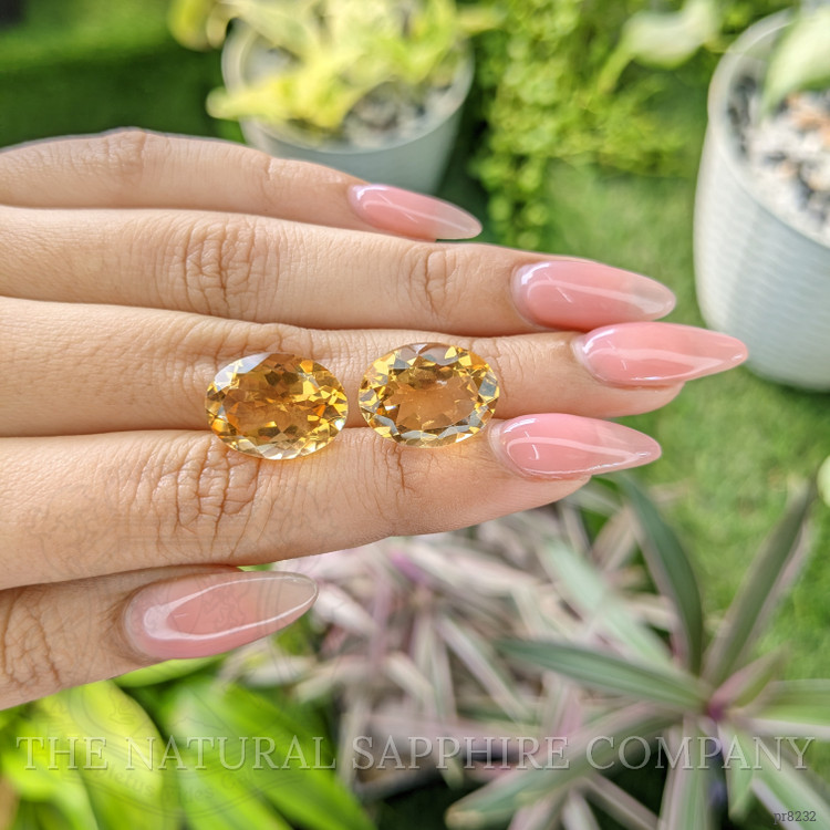 16.02 Ct.Tw. Citrine Pair from Ceylon (Sri Lanka)