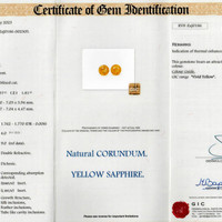 3.38&nbsp;Ct.Tw.Total Carat Weight Yellow Sapphire Pair from Ceylon (Sri Lanka) Scan Report