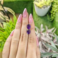 3.50&nbsp;Ct.Tw.Total Carat Weight Amethyst Pair from Ceylon (Sri Lanka) Life Style