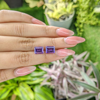 4.08&nbsp;Ct.Tw.Total Carat Weight Amethyst Pair from Ceylon (Sri Lanka) Life Style