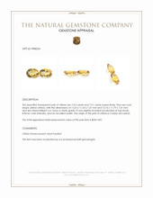 14.74 Ct.Tw.Total Carat Weight Yellow Citrine Pair from Ceylon (Sri Lanka) Appraisal