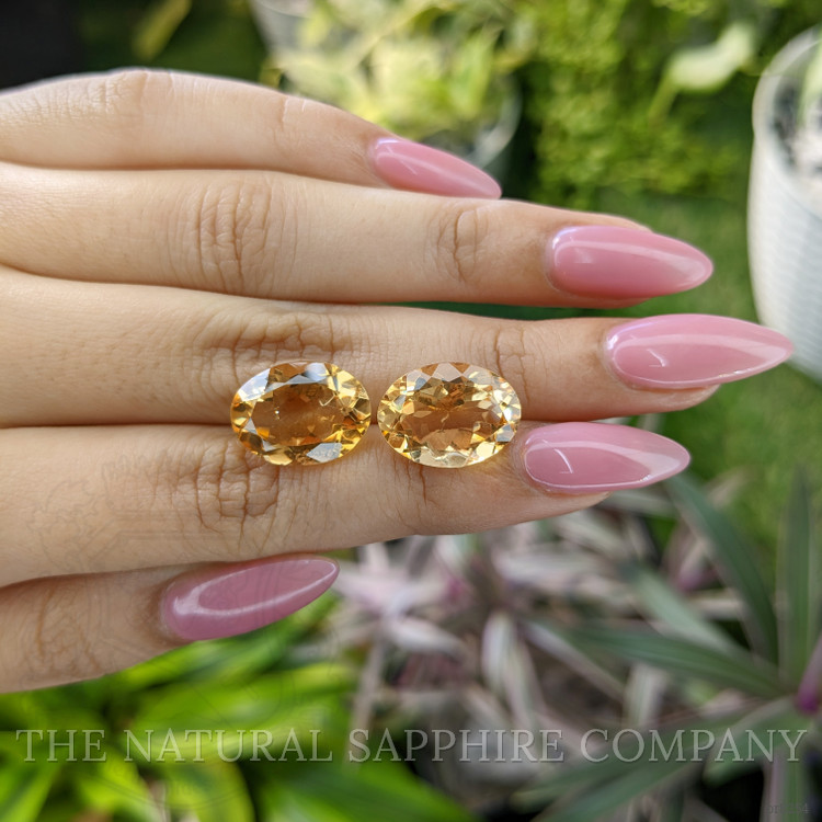 14.74 Ct.Tw. Citrine Pair from Ceylon (Sri Lanka)