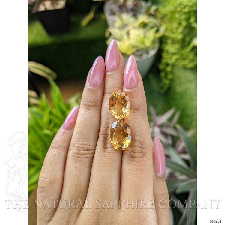 14.74 Ct.Tw. Citrine Pair from Ceylon (Sri Lanka)