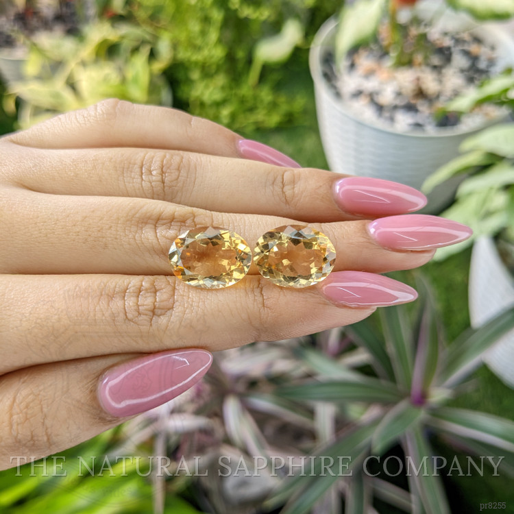 15.33 Ct.Tw. Citrine Pair from Ceylon (Sri Lanka)