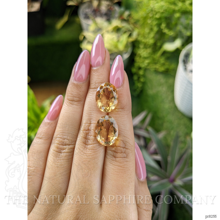 15.33 Ct.Tw. Citrine Pair from Ceylon (Sri Lanka)