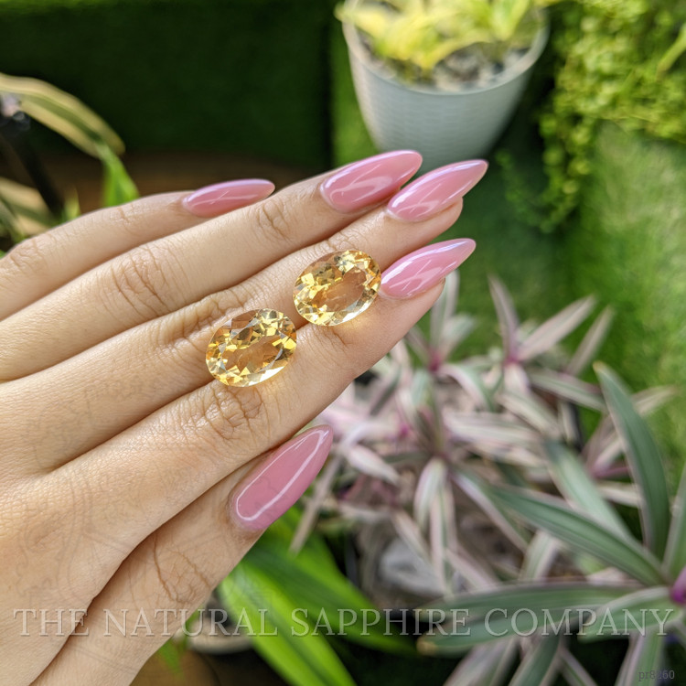 16.84 Ct.Tw. Citrine Pair from Ceylon (Sri Lanka)