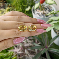17.30&nbsp;Ct.Tw.Total Carat Weight Citrine Pair from Ceylon (Sri Lanka) Life Style