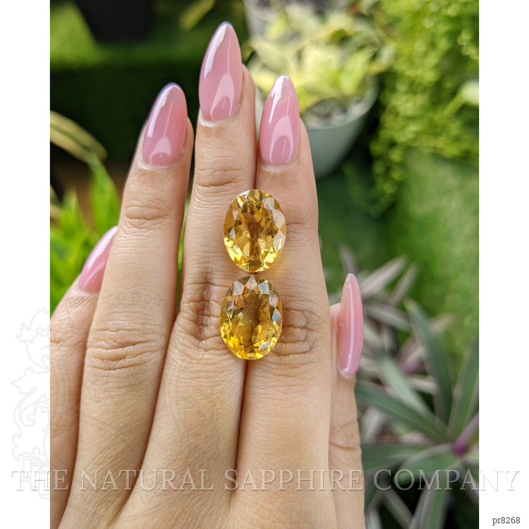 15.45 Ct.Tw. Citrine Pair from Ceylon (Sri Lanka)