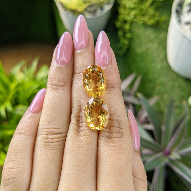 15.94 Ct.Tw. Citrine Pair from Bolivia