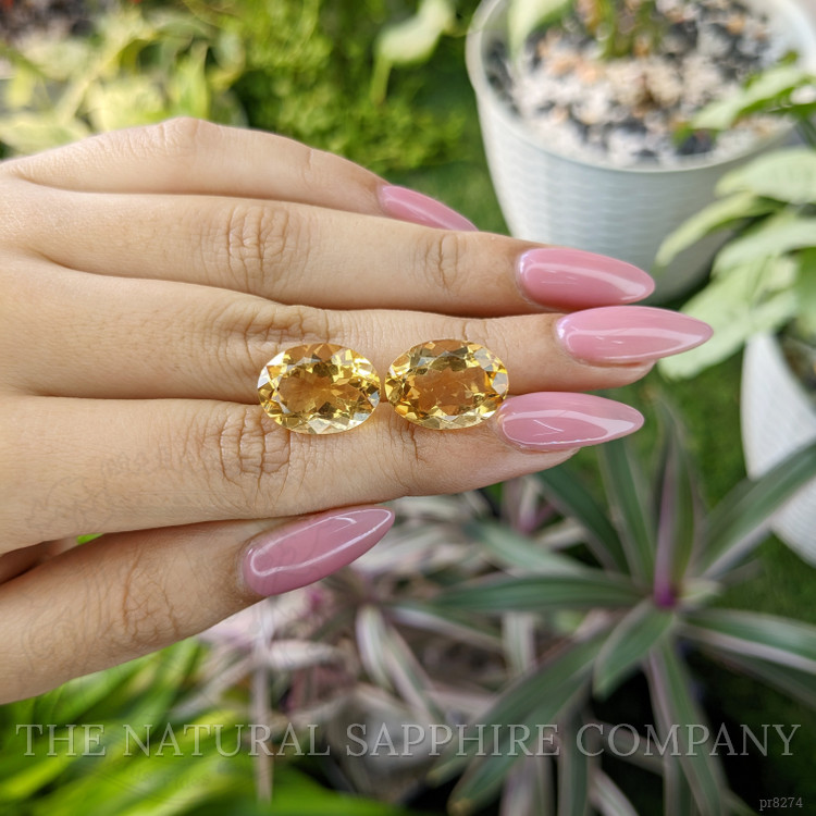 15.94 Ct.Tw. Citrine Pair from Bolivia