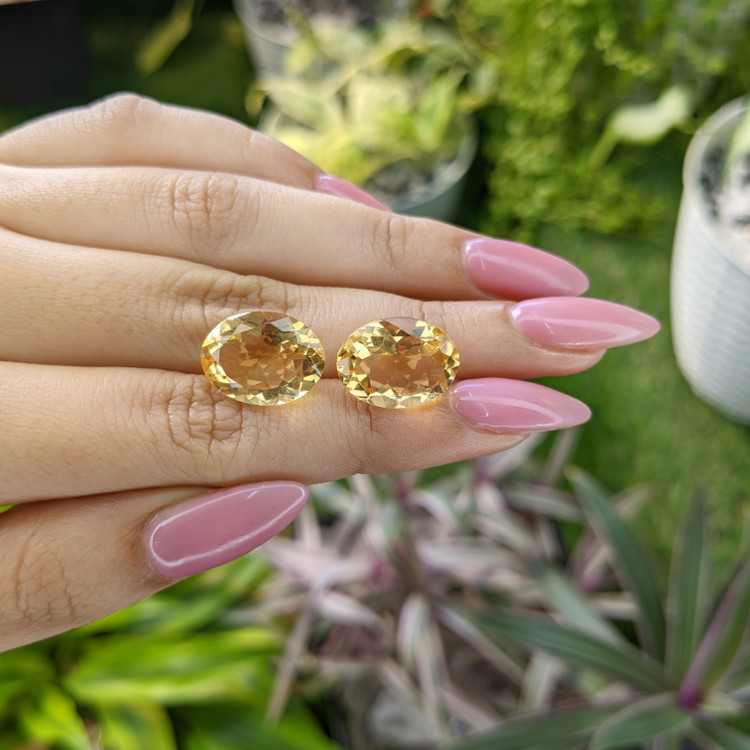 16.02 Ct.Tw. Citrine Pair from Bolivia
