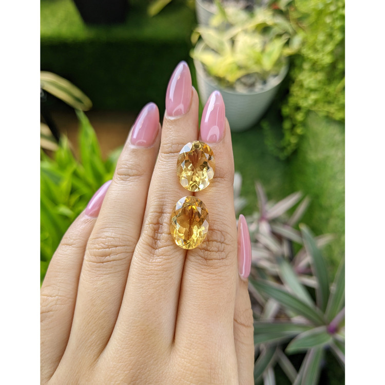 16.76 Ct.Tw. Citrine Pair from Bolivia
