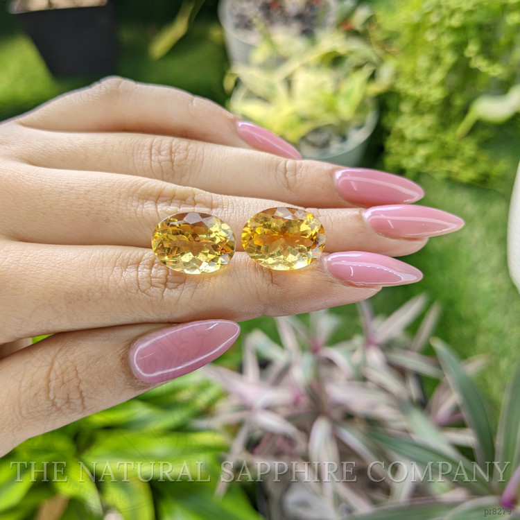 19.48 Ct.Tw. Citrine Pair from Bolivia