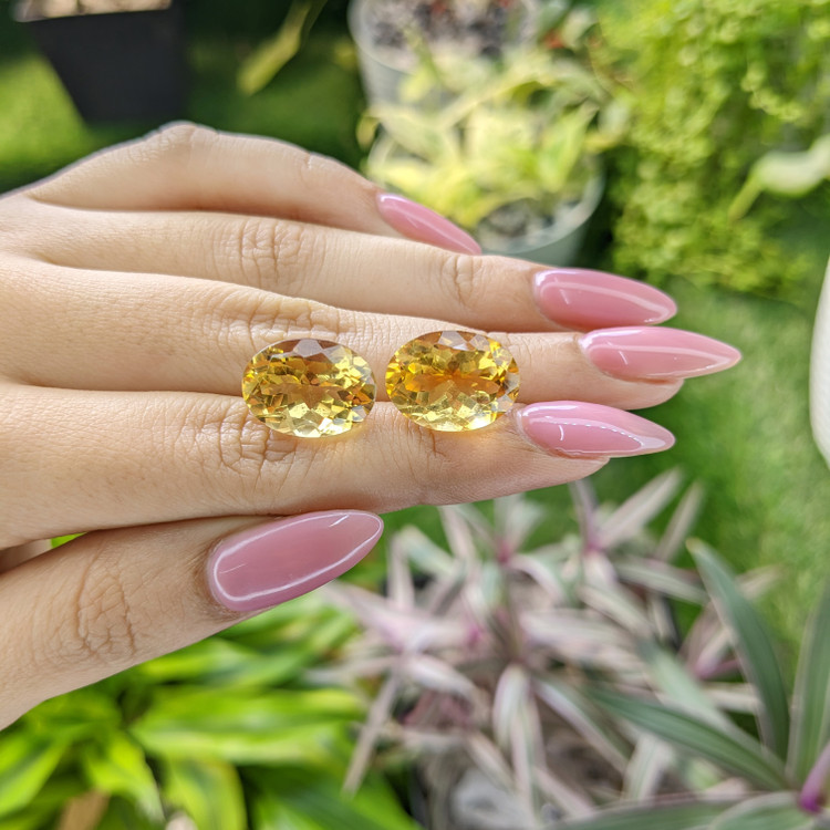 19.48 Ct.Tw. Citrine Pair from Bolivia