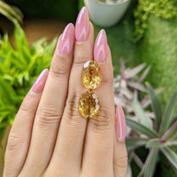 17.14 Ct.Tw.Total Carat Weight Citrine Pair from Bolivia Life Style