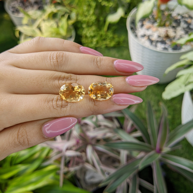 16.05 Ct.Tw. Citrine Pair from Bolivia