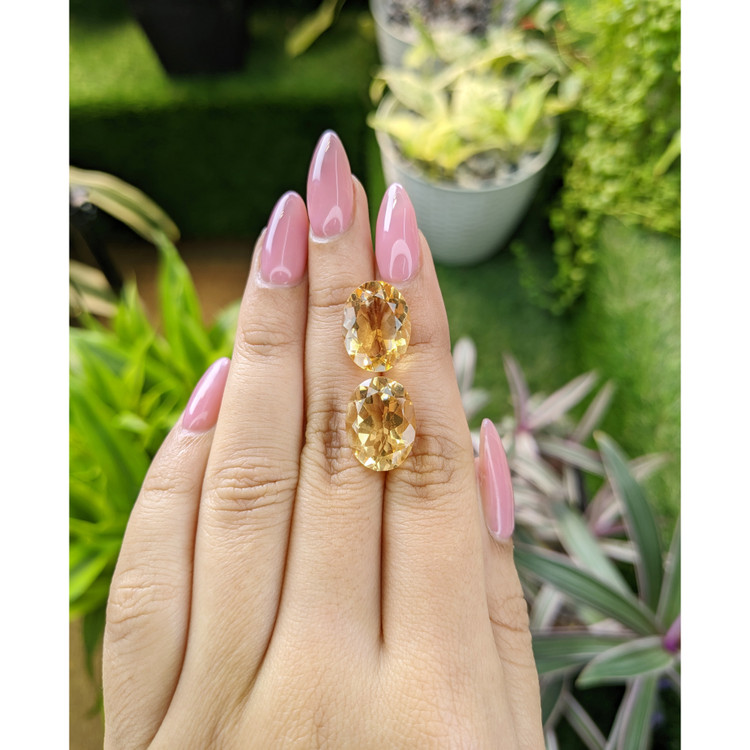 16.05 Ct.Tw. Citrine Pair from Bolivia