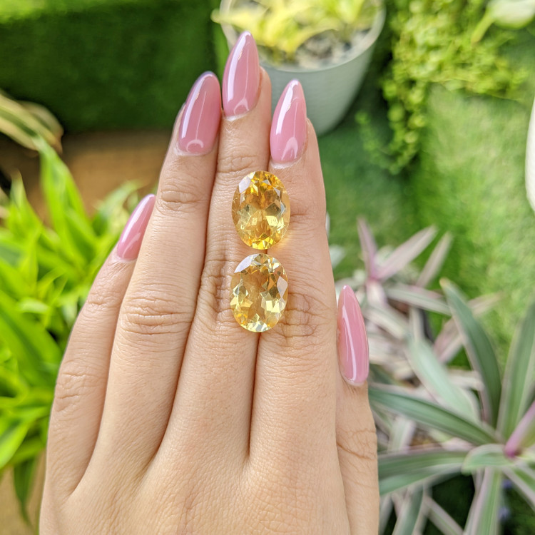 17.55 Ct.Tw. Citrine Pair from Bolivia