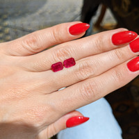 2.60&nbsp;Ct.Tw.Total Carat Weight Ruby Pair from Burma (Myanmar) Life Style