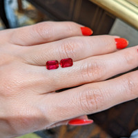2.27 Ct.Tw.Total Carat Weight Ruby Pair from Mozambique Life Style