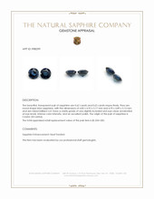 1.24 Ct.Tw.Total Carat Weight Blue Sapphire Pair from Ceylon (Sri Lanka) Appraisal