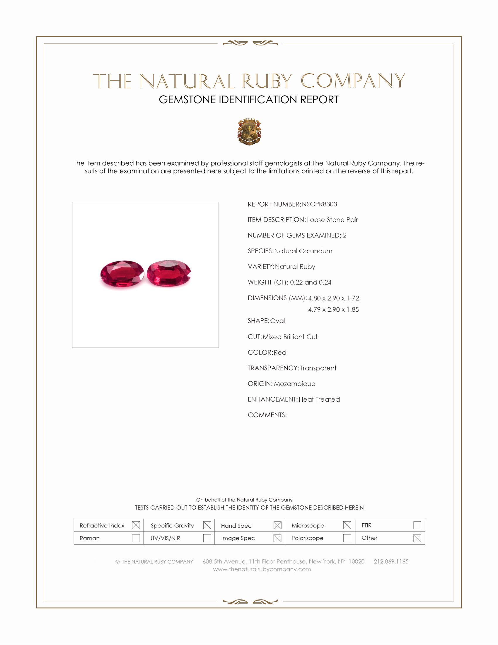 0.46 Ct.Tw. Ruby Pair from Mozambique