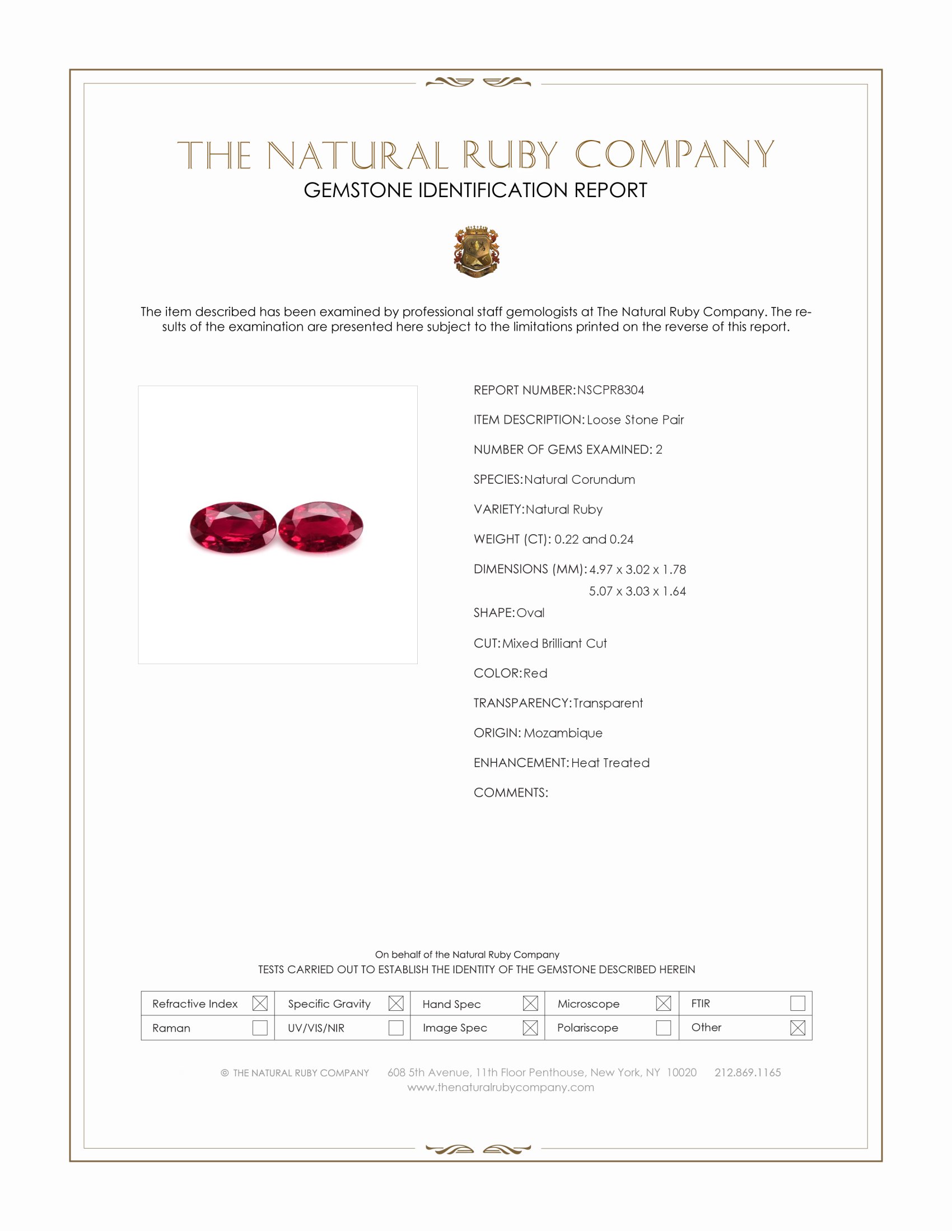 0.46 Ct.Tw. Ruby Pair from Mozambique