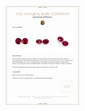 0.82 Ct.Tw.Total Carat Weight Ruby Pair from Ceylon (Sri Lanka) Appraisal