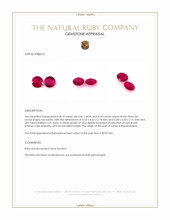 0.85 Ct.Tw.Total Carat Weight Ruby Pair from Mozambique Appraisal