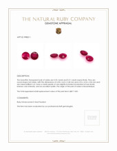 0.86 Ct.Tw.Total Carat Weight Ruby Pair from Mozambique Appraisal