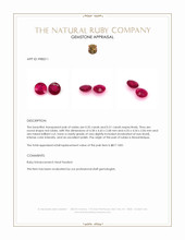 0.86 Ct.Tw.Total Carat Weight Ruby Pair from Mozambique Appraisal