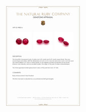0.98 Ct.Tw.Total Carat Weight Ruby Pair from Mozambique Appraisal