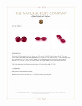 1.07 Ct.Tw.Total Carat Weight Ruby Pair from Mozambique Appraisal