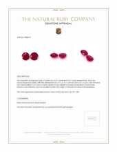 1.07 Ct.Tw.Total Carat Weight Ruby Pair from Mozambique Appraisal