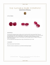 1.06 Ct.Tw.Total Carat Weight Ruby Pair from Mozambique Appraisal