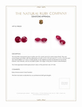 1.06 Ct.Tw.Total Carat Weight Ruby Pair from Mozambique Appraisal