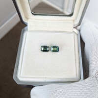 3.28 Ct.Tw.Total Carat Weight Green Sapphire Pair from Madagascar Life Style