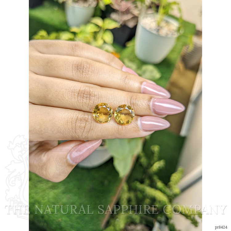 8.00 Ct.Tw. Citrine Pair from Ceylon (Sri Lanka)