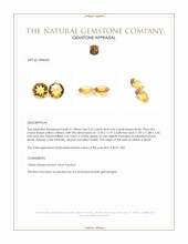 9.89 Ct.Tw.Total Carat Weight Yellow Citrine Pair from Brazil Appraisal