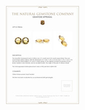8.49 Ct.Tw.Total Carat Weight Citrine Pair from Brazil Appraisal