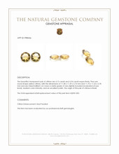8.49 Ct.Tw.Total Carat Weight Yellow Citrine Pair from Brazil Appraisal