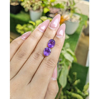 4.76&nbsp;Ct.Tw.Total Carat Weight Amethyst Pair from Africa Life Style