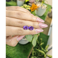 4.76&nbsp;Ct.Tw.Total Carat Weight Amethyst Pair from Africa Life Style