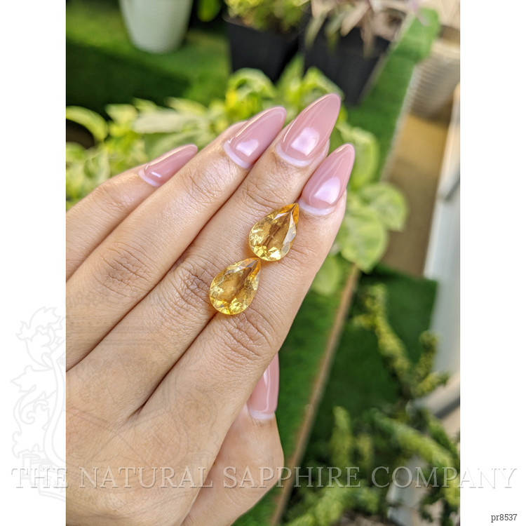 8.52 Ct.Tw. Citrine Pair from Ceylon (Sri Lanka)