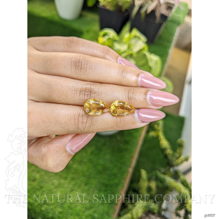 8.52 Ct.Tw. Citrine Pair from Ceylon (Sri Lanka)