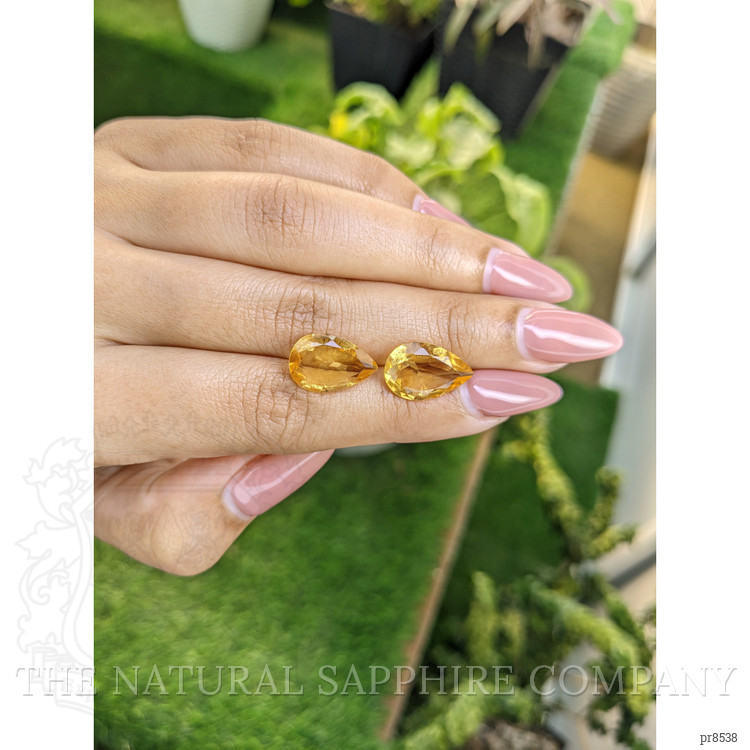 7.87 Ct.Tw. Citrine Pair from Ceylon (Sri Lanka)