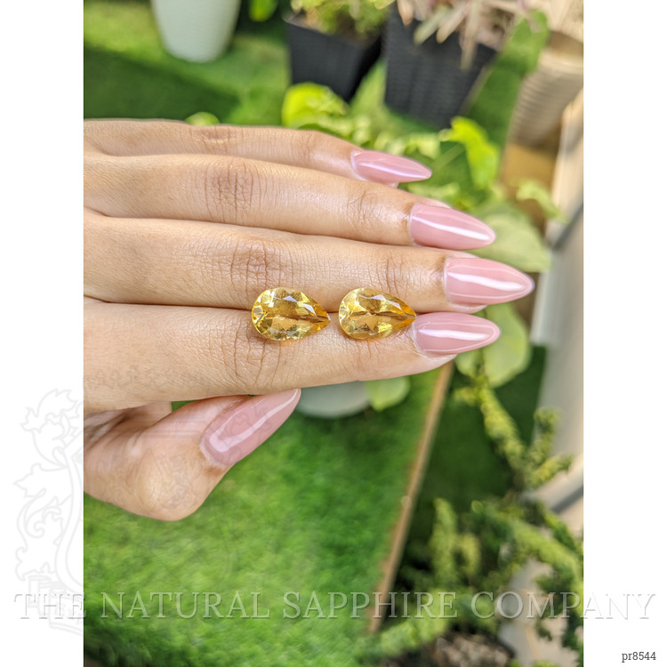 9.46 Ct.Tw. Citrine Pair from Ceylon (Sri Lanka)